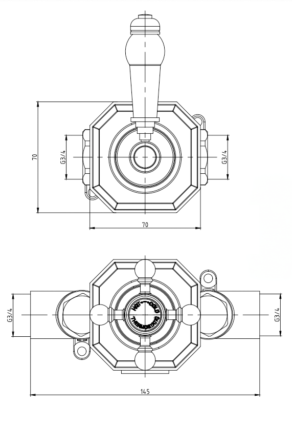 Trafalgar Concealed Individual Diverter + Thermostatic Control Shower Valve