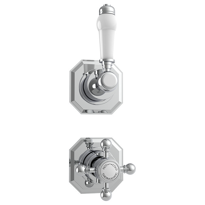 Trafalgar Concealed Individual Stop Tap + Thermostatic Control Valve with with Slider Rail Kit