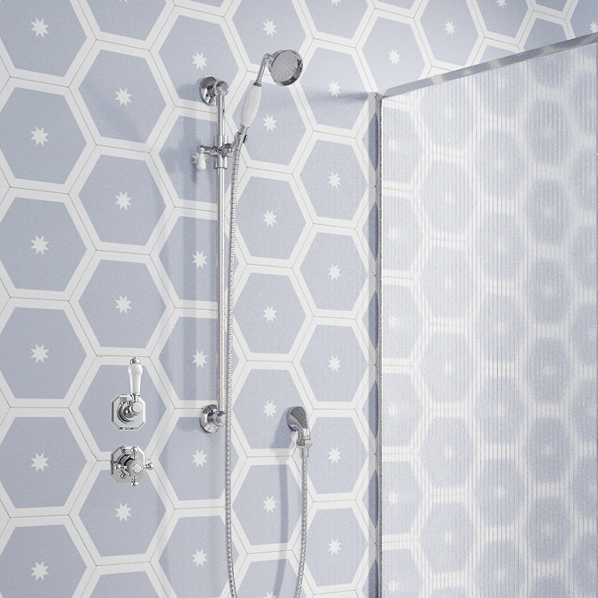 Trafalgar Concealed Individual Stop Tap + Thermostatic Control Valve with Slider Rail Kit