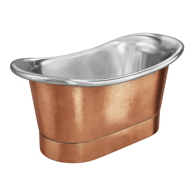 Trafalgar Copper 1500 x 710mm Double Ended Slipper Roll Top Bath Tub (Nickel Inside)