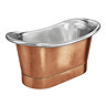 Trafalgar Copper 1500 x 710mm Double Ended Slipper Roll Top Bath Tub (Nickel Inside)
