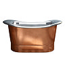 Trafalgar Copper 1500 x 710mm Double Ended Slipper Roll Top Bath Tub (Nickel Inside)