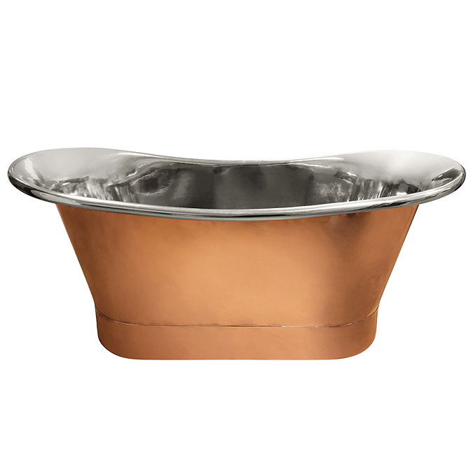 Trafalgar Copper 1500 x 710mm Double Ended Slipper Roll Top Bath Tub (Nickel Inside)  Profile Large 