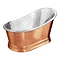 Trafalgar Copper 1500 x 787mm Slipper Roll Top Bath Tub (Nickel Inside) Feature Large Image