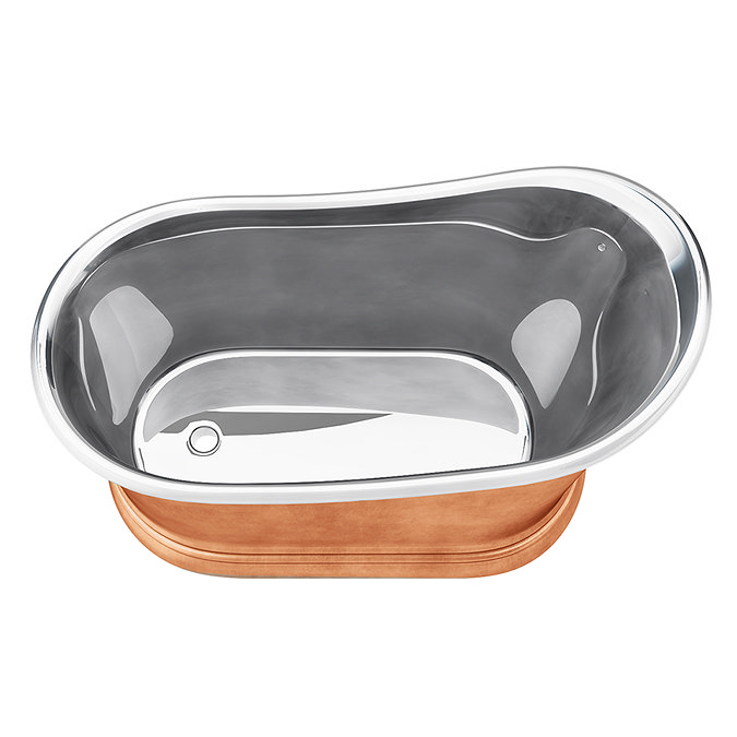 Trafalgar Copper 1500 x 787mm Slipper Roll Top Bath Tub (Nickel Inside)  Standard Large Image