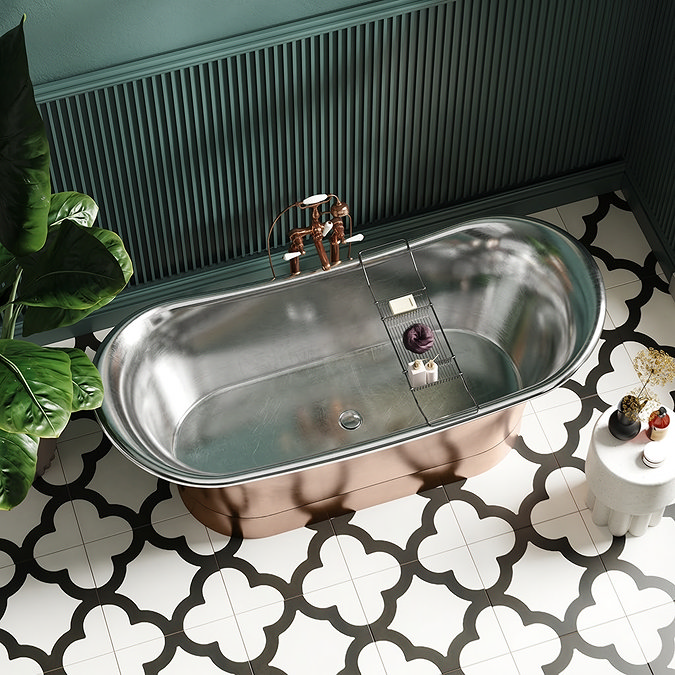 Trafalgar Copper 1700 x 710mm Double Ended Slipper Roll Top Bath Tub (Nickel Inside)