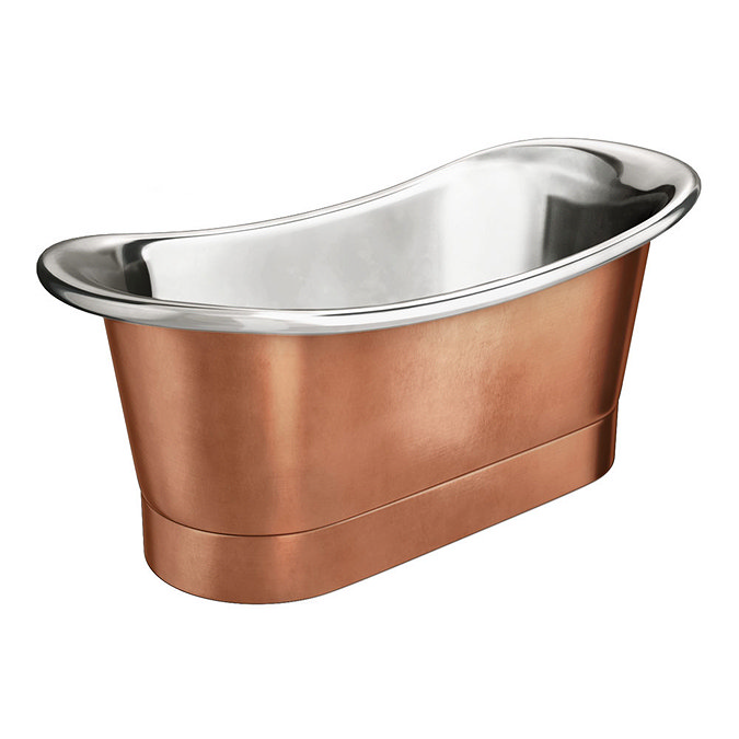 Trafalgar Copper 1700 x 710mm Double Ended Slipper Roll Top Bath Tub (Nickel Inside)  Feature Large 