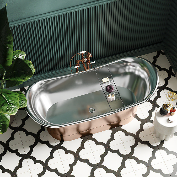 Trafalgar Copper 1700 x 710mm Double Ended Slipper Roll Top Bath Tub (Nickel Inside)