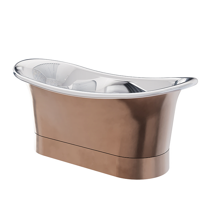 Trafalgar Copper 1700 x 710mm Double Ended Slipper Roll Top Bath Tub (Nickel Inside)