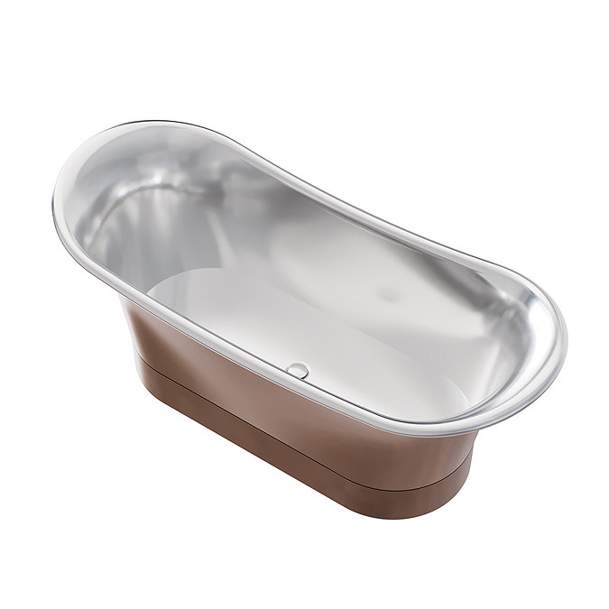 Trafalgar Copper 1700 x 710mm Double Ended Slipper Roll Top Bath Tub (Nickel Inside)
