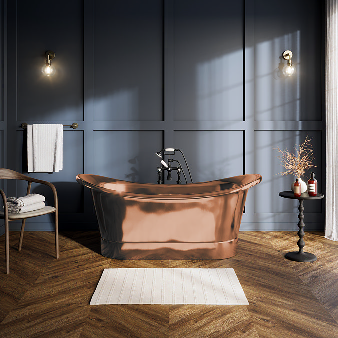Trafalgar Copper 1700 x 710mm Double Ended Slipper Roll Top Bath Tub