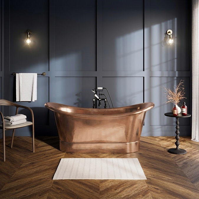 Trafalgar Copper 1700 x 710mm Double Ended Slipper Roll Top Bath Tub