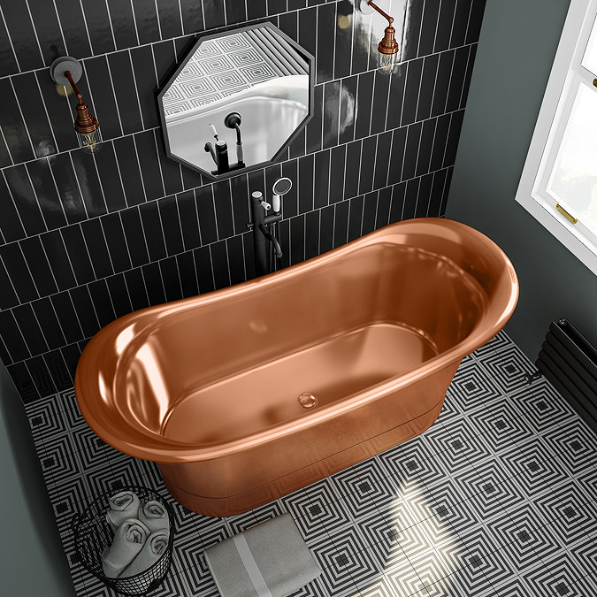 Trafalgar Copper 1700 x 710mm Double Ended Slipper Roll Top Bath Tub