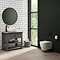 Trafalgar Countertop Basin Unit - Grey incl. Matt Black Handle - 840mm with Curved Square Basin In
