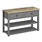 Trafalgar Countertop Basin Unit - Grey incl. Matt Black Handles - 1240mm with 2 x Curved Square Basins Profile Large Image