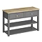 Trafalgar Countertop Vanity Unit - Grey - 1240mm Wide with Brushed Brass Handles Large Image