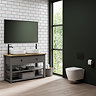 Trafalgar Countertop Vanity Unit - Grey - 1240mm Wide with Matt Black Handles  Feature Large Image