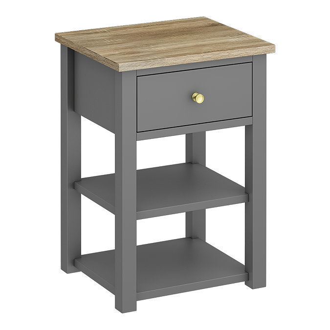 Trafalgar Countertop Vanity Unit - Grey - 550mm Wide with Brushed Brass Handle Large Image