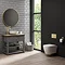 Trafalgar Countertop Vanity Unit - Grey - 840mm Wide with Brushed Brass Handle Feature Large Image