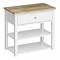 Trafalgar Countertop Vanity Unit - White - 840mm Wide with Brushed Brass Handle