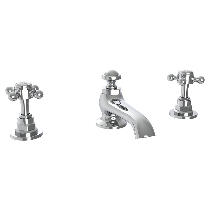 Trafalgar Crosshead 3 Hole Deck Mounted Basin Mixer & Pop-Up Waste Chrome