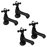 Trafalgar Crosshead Basin and Bath Tap Set - Matt Black