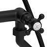 Trafalgar Crosshead Deck Mounted Bath Shower Mixer & Shower Kit Matt Black