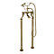 Trafalgar Crosshead Freestanding Bath Shower Mixer & Shower Kit Antique Brass