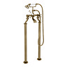 Trafalgar Crosshead Freestanding Bath Shower Mixer & Shower Kit Antique Brass
