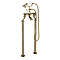Trafalgar Crosshead Freestanding Bath Shower Mixer & Shower Kit Antique Brass