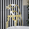 Trafalgar Crosshead Freestanding Bath Shower Mixer & Shower Kit Brushed Brass
