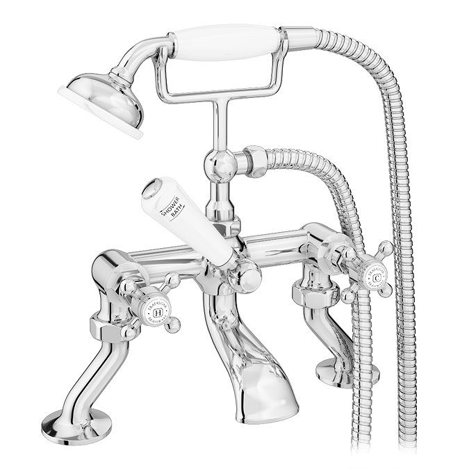 Trafalgar Crosshead Freestanding Bath Shower Mixer & Shower Kit Chrome