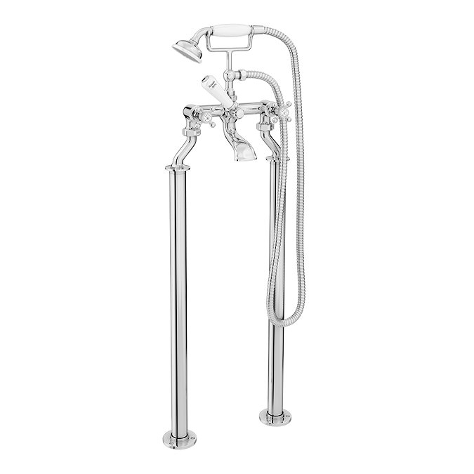 Trafalgar Crosshead Freestanding Bath Shower Mixer & Shower Kit Chrome