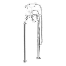 Trafalgar Crosshead Freestanding Bath Shower Mixer & Shower Kit Chrome