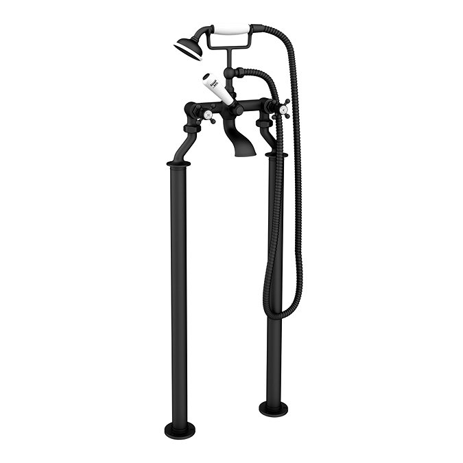 Trafalgar Crosshead Freestanding Bath Shower Mixer & Shower Kit Matt Black