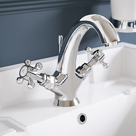 Trafalgar Crosshead Mono Basin Mixer Tap & Pop-Up Waste Chrome