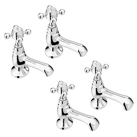 Trafalgar Crosshead Basin and Bath Tap Set - Chrome