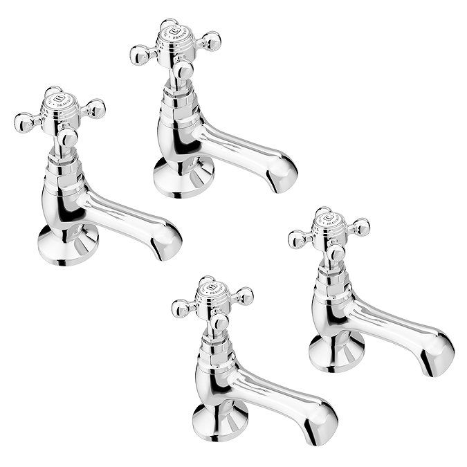 Trafalgar Crosshead Basin and Bath Tap Set - Chrome