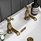 Trafalgar Crosshead Pillar Basin Taps (Pair) Antique Brass