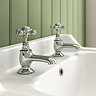 Trafalgar Crosshead Pillar Basin Taps (Pair) Chrome