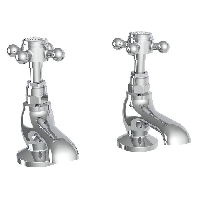 Trafalgar Crosshead Pillar Basin Taps (Pair) Chrome