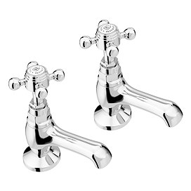 Trafalgar Crosshead Pillar Basin Taps (Pair) Chrome