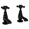 Trafalgar Crosshead Pillar Basin Taps (Pair) Matt Black