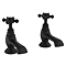 Trafalgar Crosshead Pillar Bath Taps (Pair) Matt Black