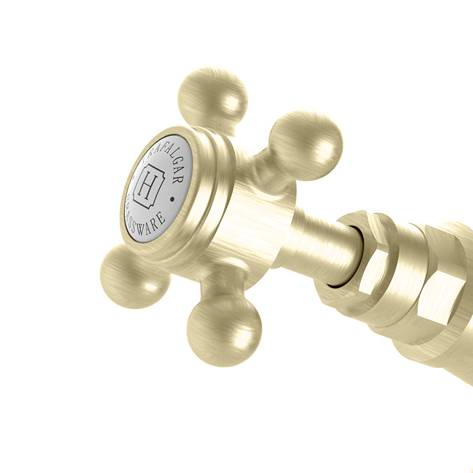 Trafalgar Crosshead Tall Basin Mixer Tap Brushed Brass