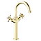 Trafalgar Crosshead Tall Basin Mixer Tap Brushed Brass