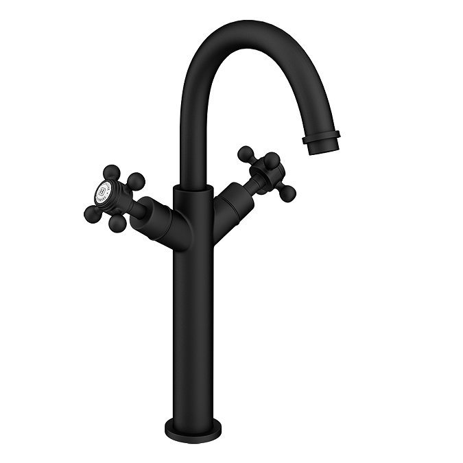 Trafalgar Crosshead Tall Basin Mixer Tap Matt Black