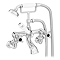 Trafalgar Crosshead Wall Mounted Bath Shower Mixer & Shower Kit Chrome & Black