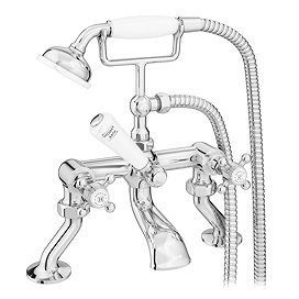 Trafalgar Crosshead Deck Mounted Bath Shower Mixer & Shower Kit Chrome