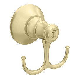 Trafalgar Double Robe Hook - Brushed Brass